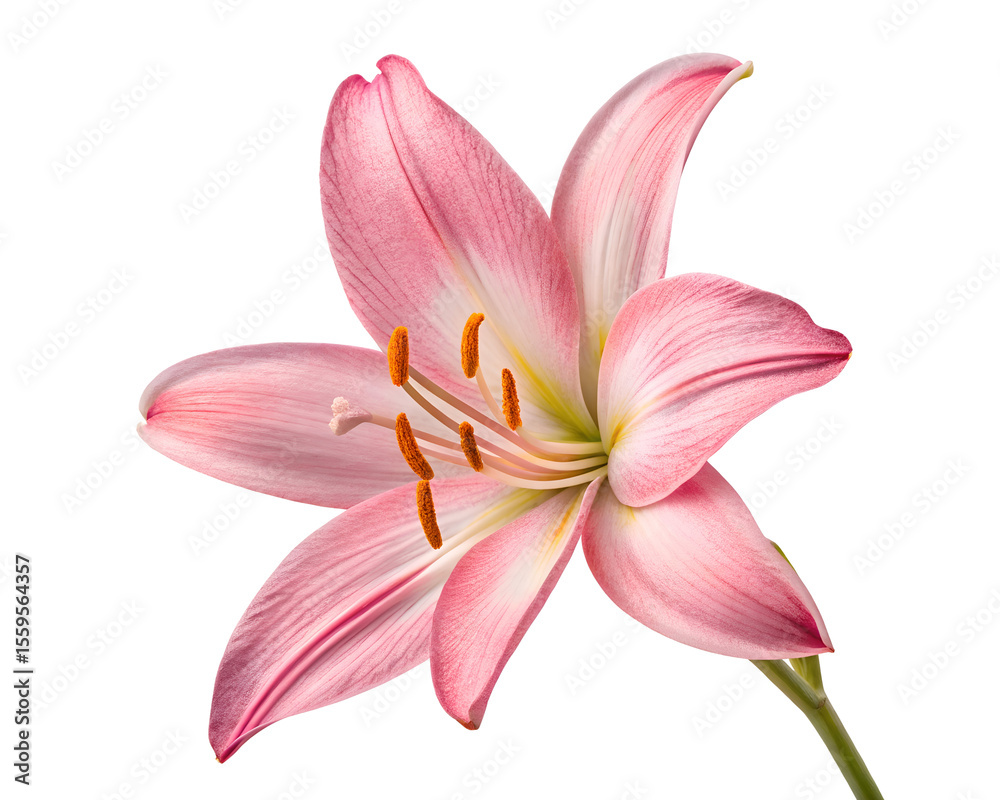 Fototapeta premium pink lily flower isolated on white