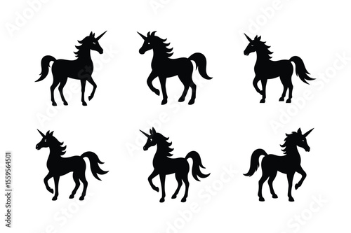horse silhouettes vector