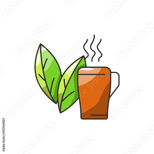 Herbal Tea Icon, Relaxing Drink Self Care.