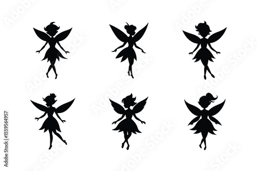 black silhouettes of butterflies