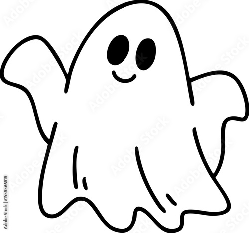 Cartoon, element, ghost in a cloak, autumn, Halloween, illustration, cute picture, hand-painted