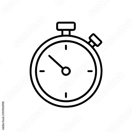 Stopwatch icon showing countdown time, symbolizing time tracking – outline