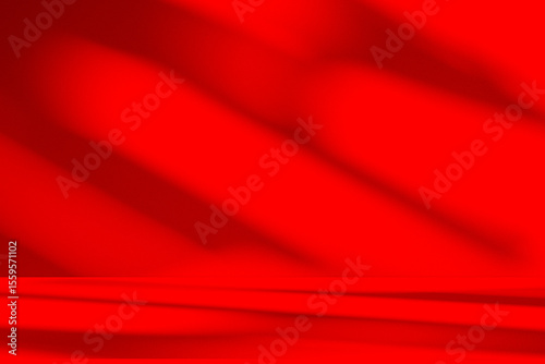 Wall interior background, studio and backdrops show products.with shadow from window color Red background for text insertion and presentation product