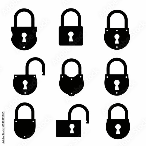 Padlock Security Icons Set