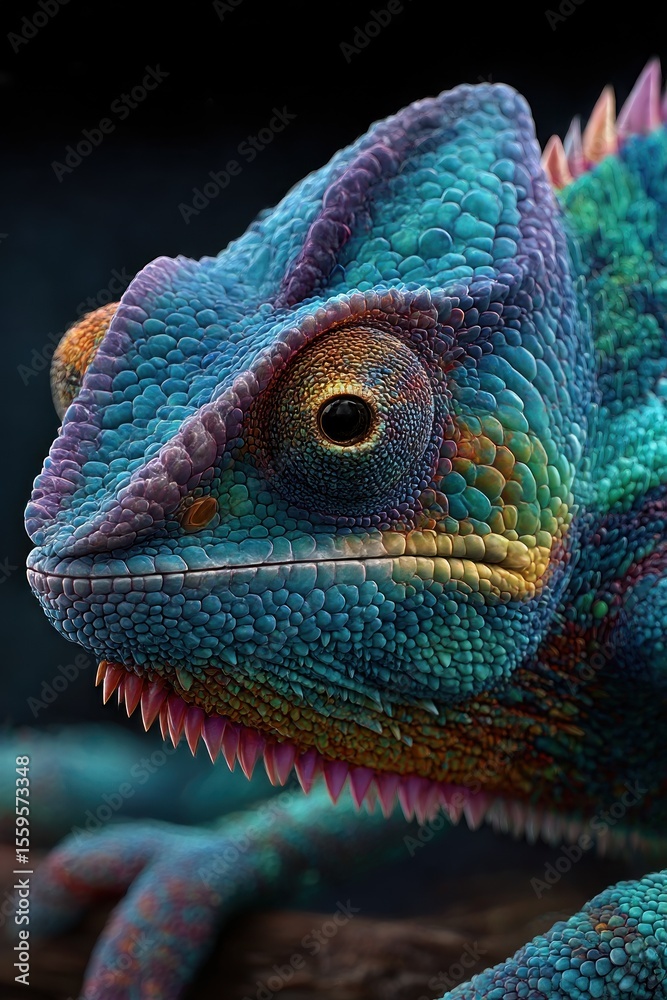 Fototapeta premium Close-up vibrant chameleon
