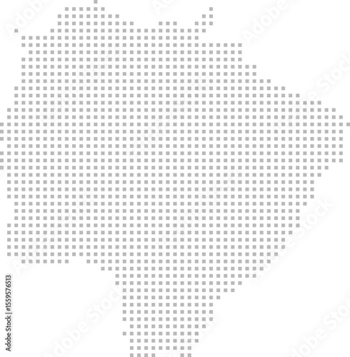 Mato Grosso do Sul, Brazil – square dot grid vector map (Web Mercator projection, PPT-compatible & fully editable)