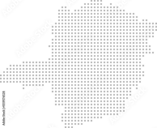 Minas Gerais, Brazil – square dot grid vector map (Web Mercator projection, PPT-compatible & fully editable)