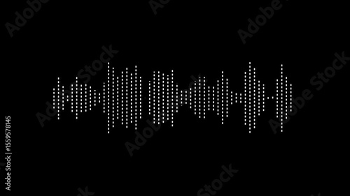 White Sound‑Wave Visualizer • Transparent Audio Waveform Animation on Black Background • Looping Voice‑Record Spectrum.