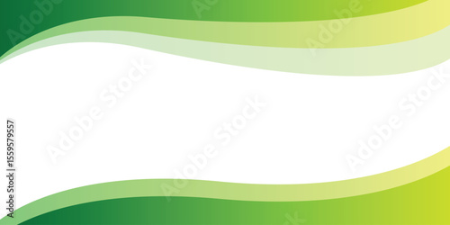 Simple Wave Green Gradation Design With Flat Background