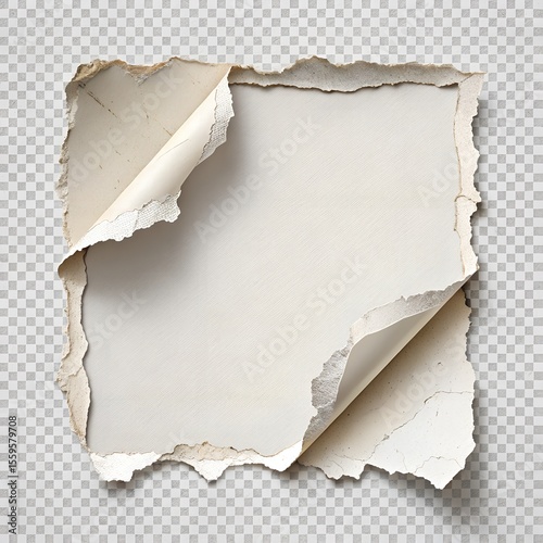 Realistic Torn Paper Texture Background Collection – High-Resolution Blank and Crumpled Paper Edge Effects for Collage, Scrapbook, and Graphic Design Projects