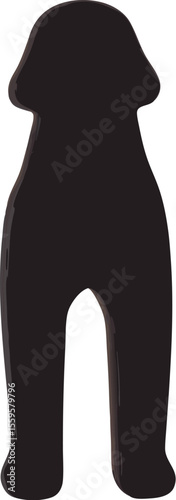 Standing Dog Silhouette Vector | Black Pet Animal Graphic Clipart Design