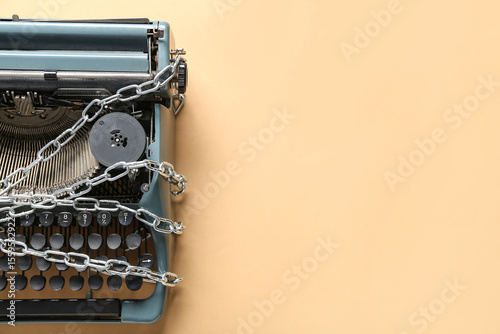 Vintage typewriter with cha...
