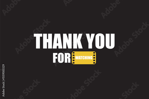 A clean And minimalist illustration featuring phrase thanks for watching in bold typography on solid black background ideals for video end screen, youtube outro ending screen,etc