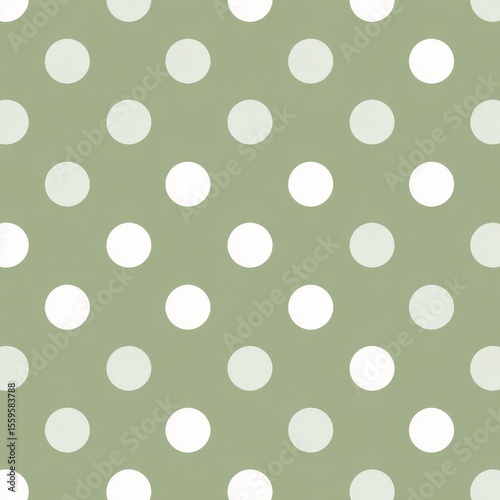 Green polka dot pattern on olive background