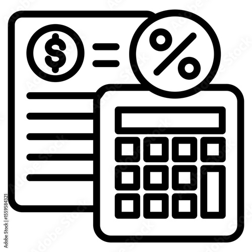 Tax Calculator line icon