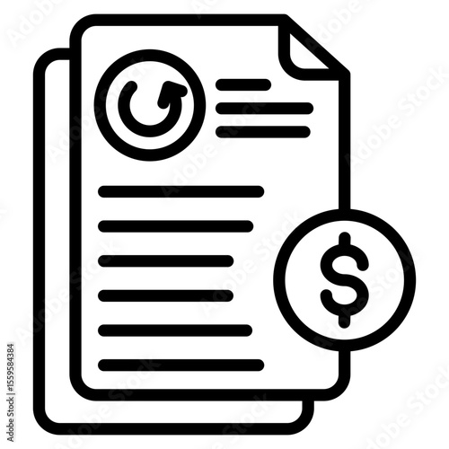 Tax Refund line icon