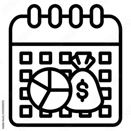 Monthly Budget line icon