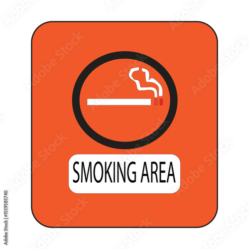 smoking area sign vector illustration of a sign indicating an area where smoking is allowed in a certain place