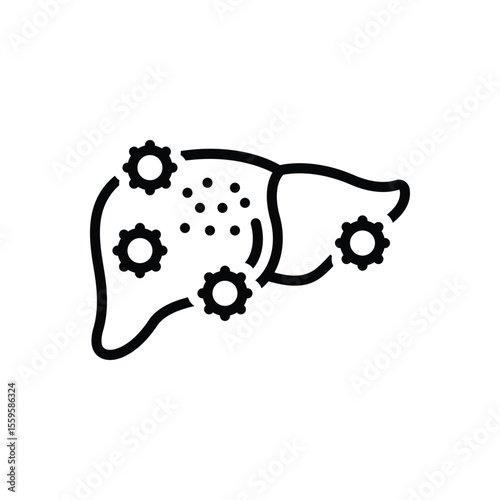 Black line icon for disease