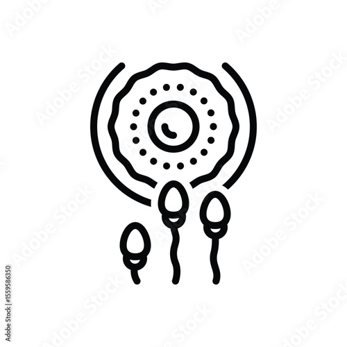 Black line icon for fertility