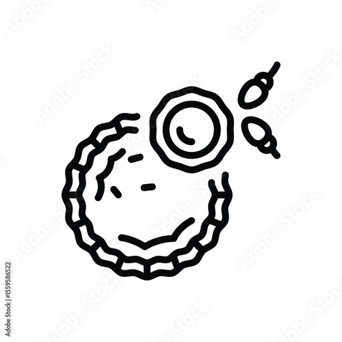Black line icon for ovulation
