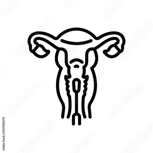 Black line icon for pap test