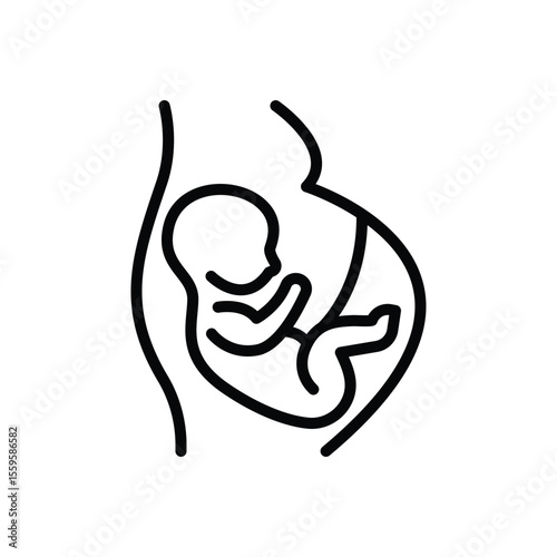 Black line icon for pregnancy