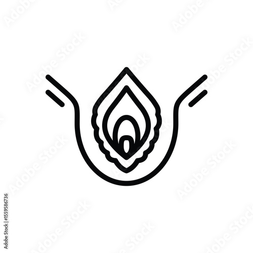 Black line icon for vagina