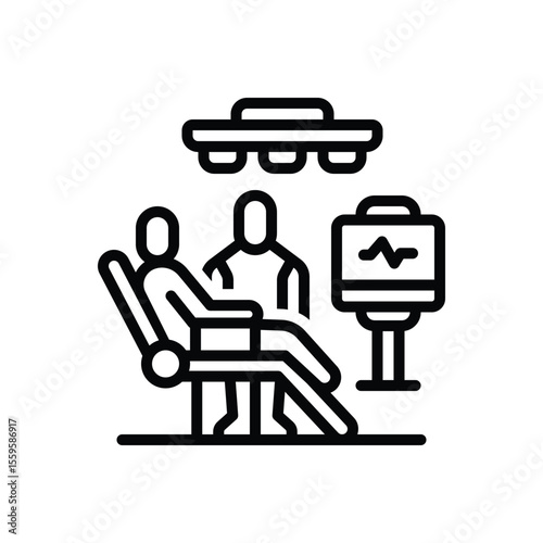 Black line icon for treatment
