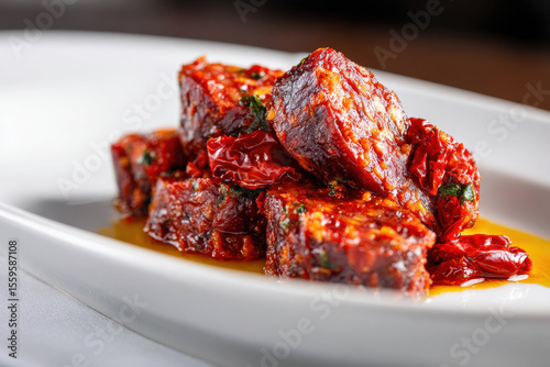 Calabrian nduja sausage on white plate
