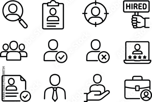 Magnifying Glass with Person Icon Represents Recruitment Process and Talent Acquisition for Business Growth