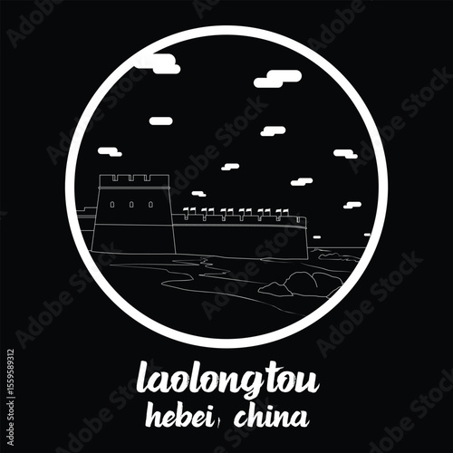 Circle Icon Laolongtou. Vector illustration