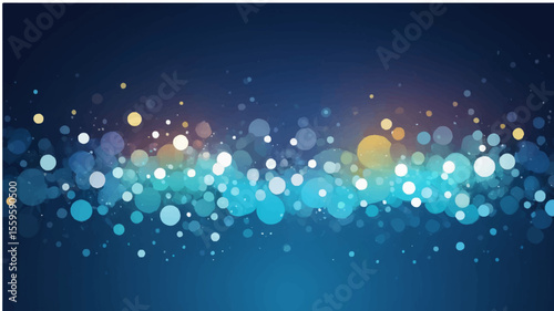 Glowing blue abstract background with stars and light effects for holiday or winter design