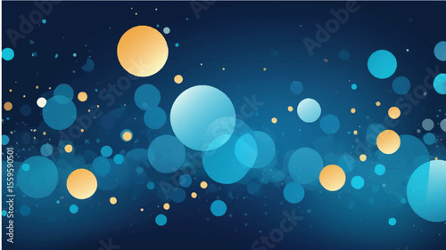 Glowing blue abstract background with stars and light effects for holiday or winter design