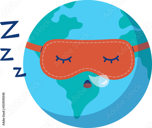 Earth Hour Earth Sleeping Concept

