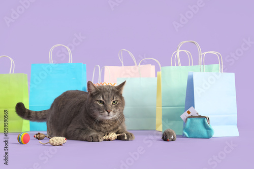 Cute cat with shopping bags...