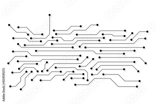 Abstract digital background with technology circuit board texture. Electronic motherboard illustration. Communication and engineering concept. Vector illustration