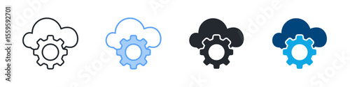 Api Icon Set Multiple Style. Designed In Outline, Blue, Glyph, Dual Tone