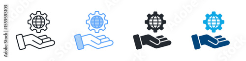 Governance Icon Set Multiple Style. Designed In Outline, Blue, Glyph, Dual Tone