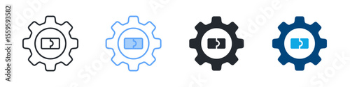Seamless Icon Set Multiple Style. Designed In Outline, Blue, Glyph, Dual Tone