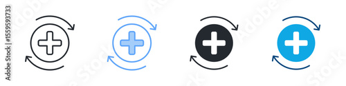 Mutualism Icon Set Multiple Style. Designed In Outline, Blue, Glyph, Dual Tone
