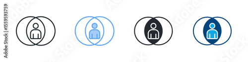 Assimilation Icon Set Multiple Style. Designed In Outline, Blue, Glyph, Dual Tone