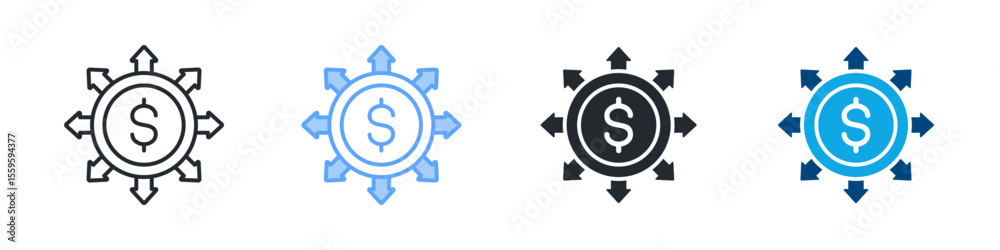 Diversification Icon Set Multiple Style. Designed In Outline, Blue, Glyph, Dual Tone Diversification Icon Set Multiple Style. Designed In Outline, Blue, Glyph, Dual Tone