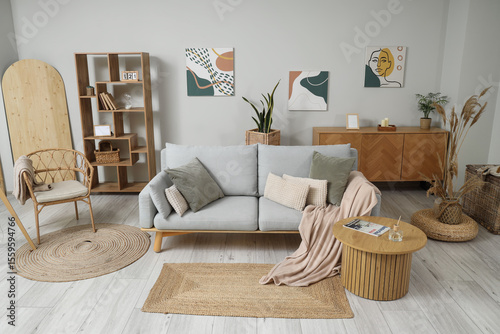 Interior of light living ro...