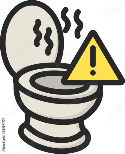 Dirty Toilet Filled Line Icon
