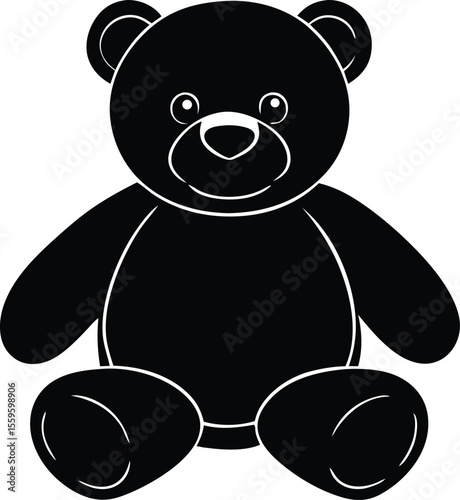 teddy bear silhouette vector icon