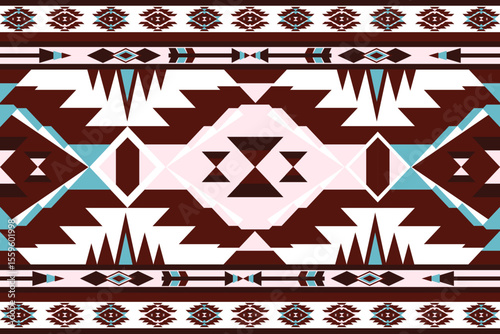 Navajo tribal seamless American pattern.