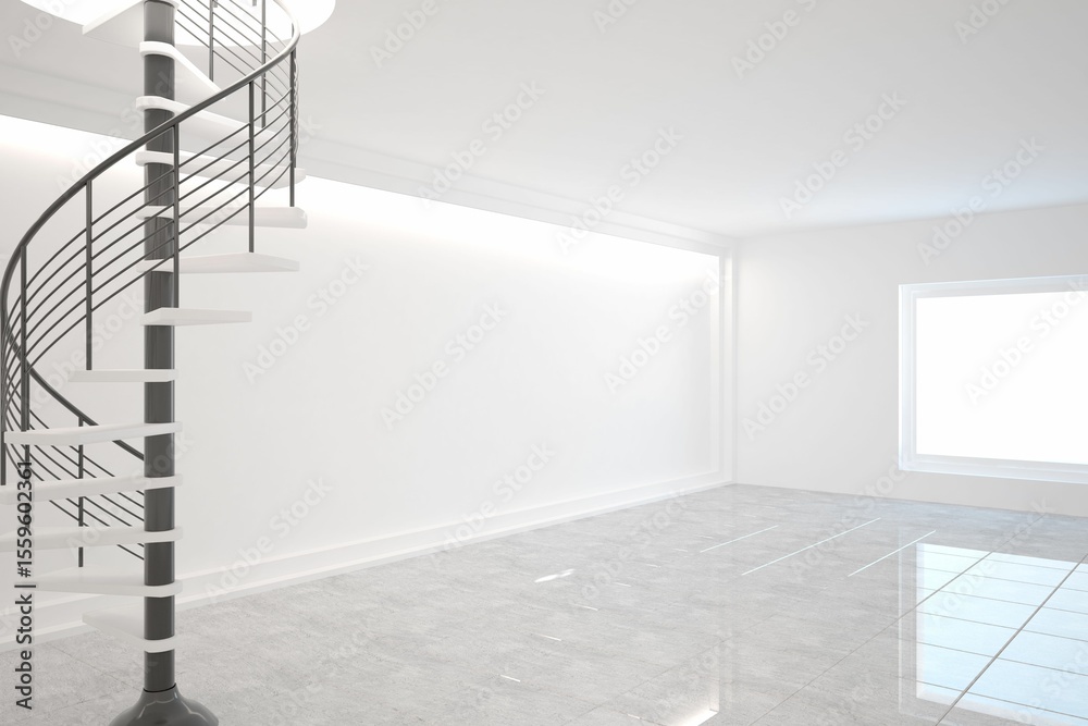Fototapeta premium Digitally generated room with winding stairs