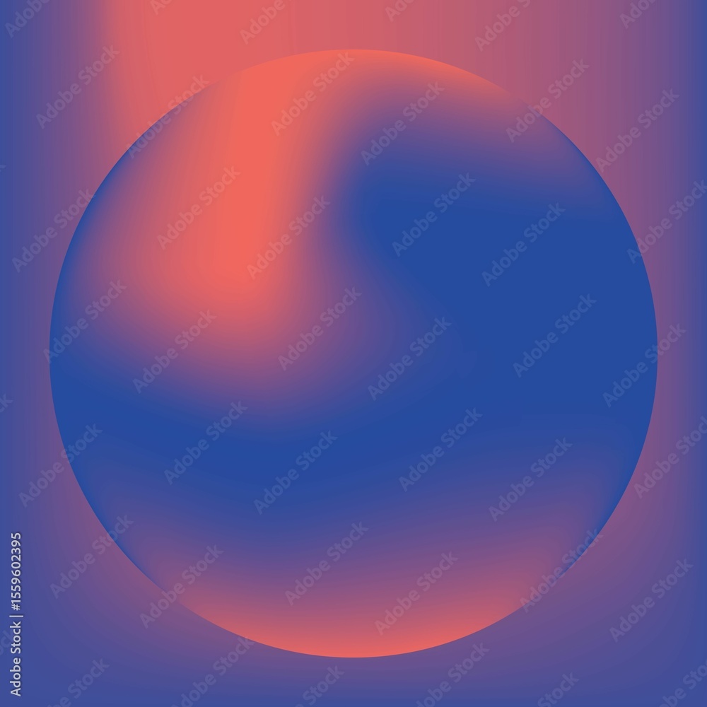 Obraz premium Composition of circle over blue and red backrgound