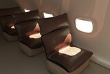 Empty comfortable seats in plane